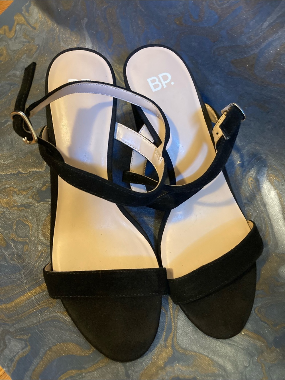 Black Suede Strappy Heels